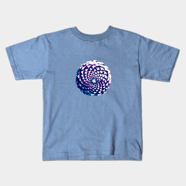 pine cone in aqua, purple and indigo Kids T-Shirt by VrijFormaat